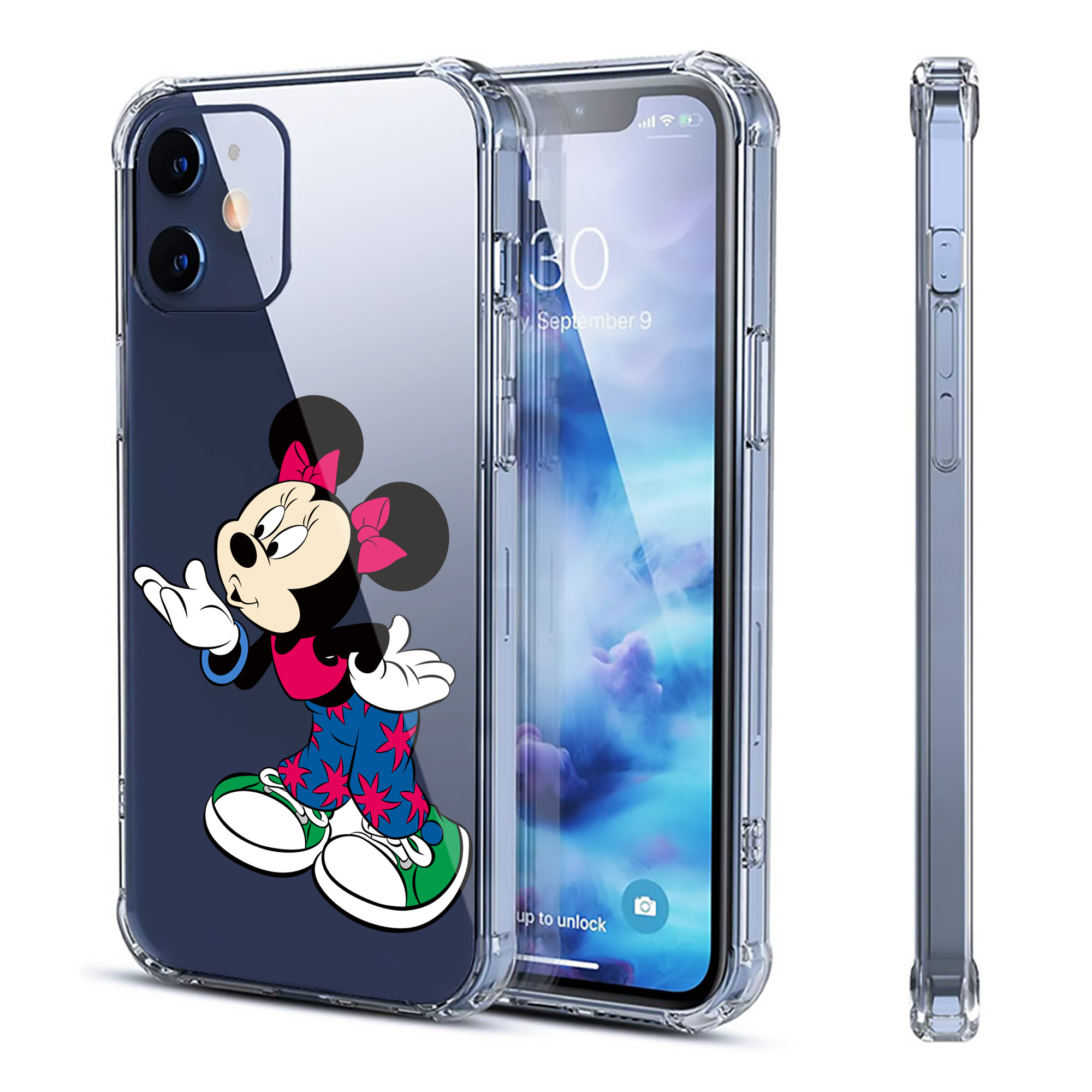 （画像用） ミッキーマウス Mickey Mouse 【iPhone 12シリーズ対応】透明スマホケース（クリアソフトケース）